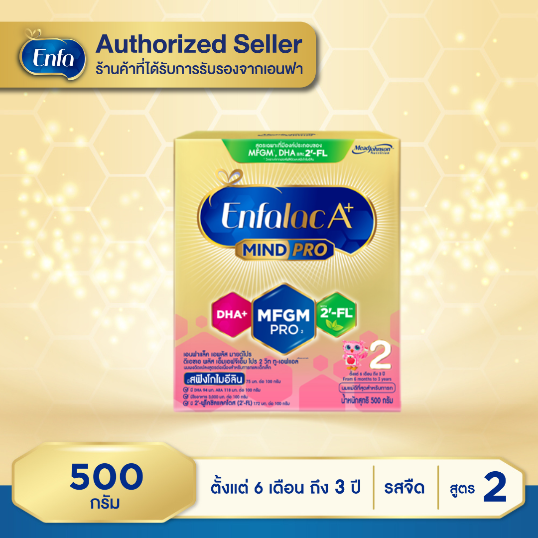 Enfalac A+ สูตร 2 นมผงดัดแปรงสำหรับทารกและเด็กเล็ก สำหรับช่วงวัยที่ 2 ขนาด 500 กรัม (1 กล่อง) MG