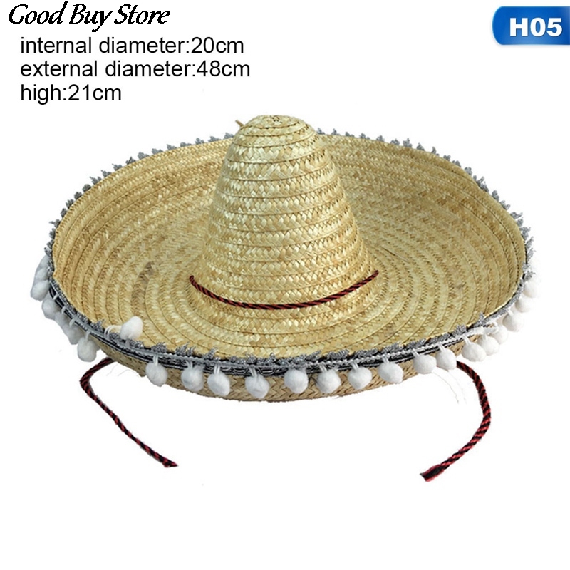 Carnival Sombrero Men Women Party Sun Hats Natural Straw Mexican Hat Wide  Brim Panama Bucket Hats Adjustable Fashion