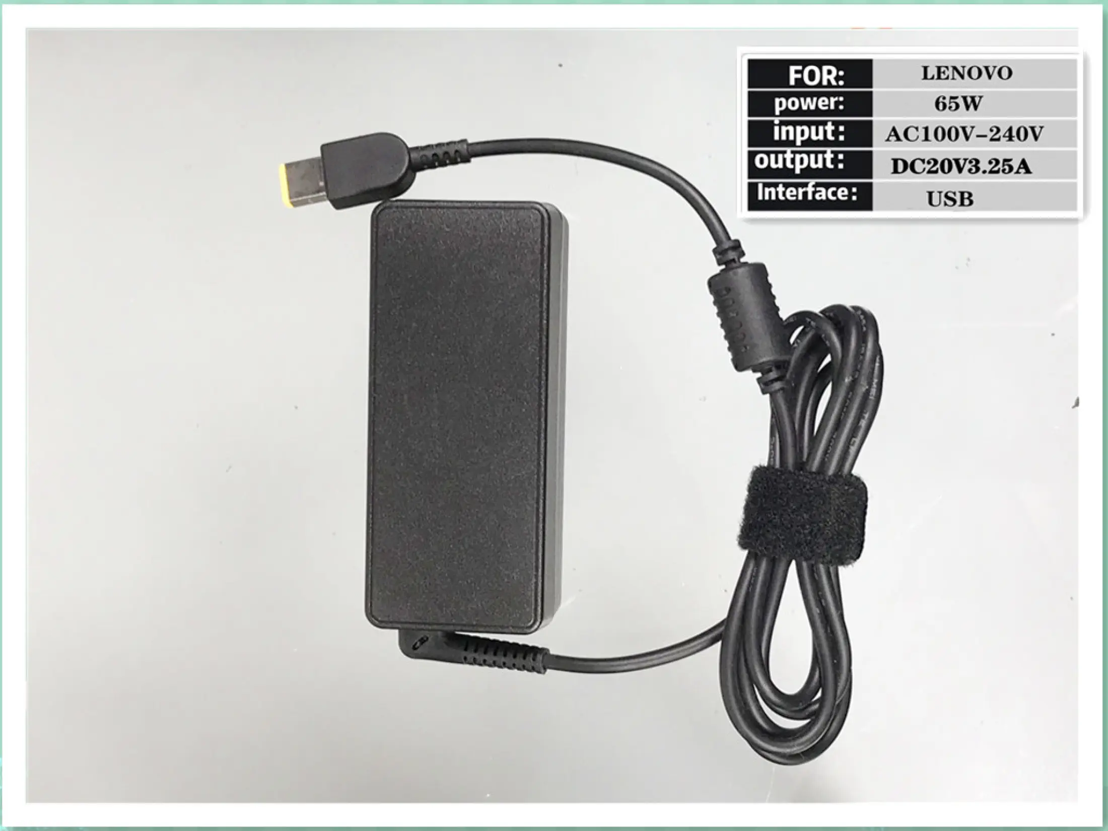 ภาพประกอบคำอธิบาย IT Adapter Notebook อะแดปเตอร์ For LENOVO 20V 3.25A หัว USB PORT (สีดำ)