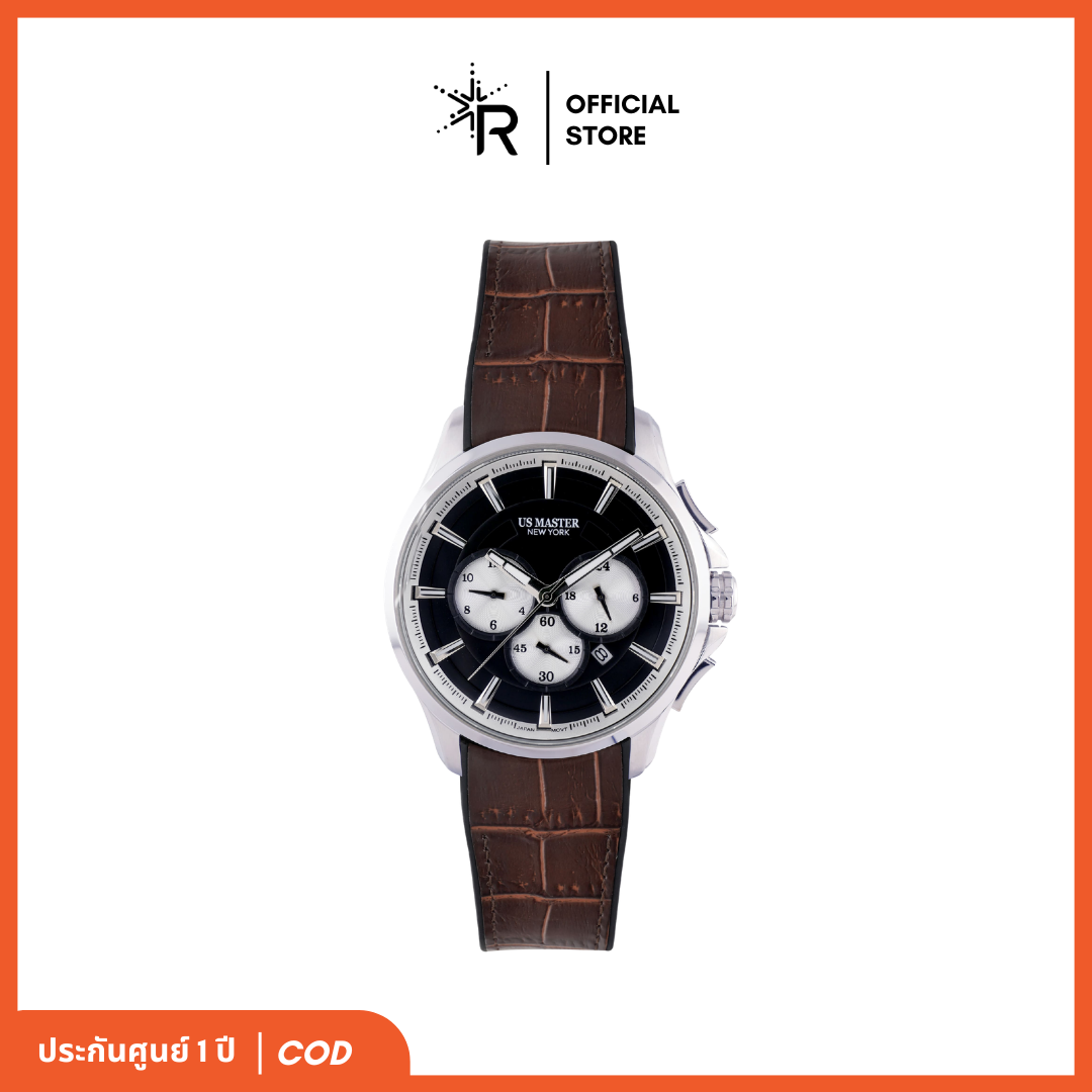[Helmet Box] Usm-Ek02 Men's Wristwatch, Waterproof 50m, Has Date, 24 Hr Time Display, 2 Timzone, 1 Year Warranty, Us Master ราคา 3,499 บาท*ส่งฟรี