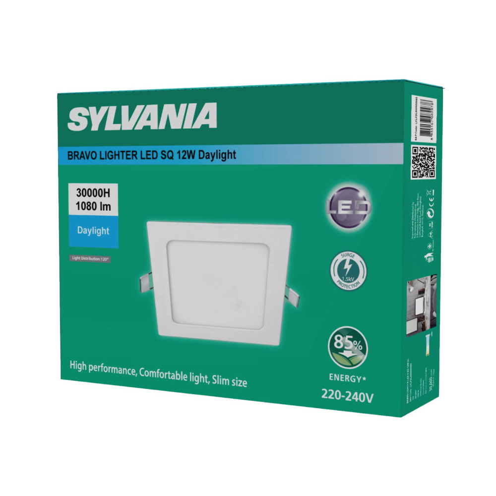 SYLVANIA ดาวน์ไลท์แบบฝังฝ้า รุ่น BRAVO LIGHTER LED V SQ 12W DL แสงเดย์ไลท์ หน้าเหลี่ยม ราคา 239 บาท*ส่งฟรี