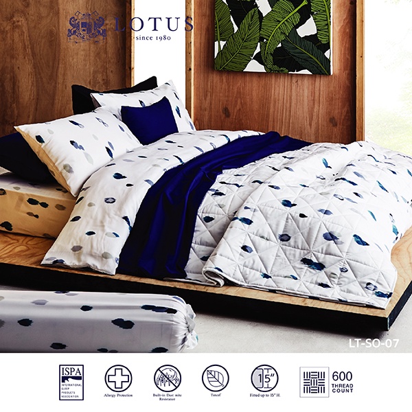 Lotus ชุดผ้าปู รุ่น Soho ทอด้วยวัสดุจากต้นยูคาลิปตัส ความละเอียด 600 เส้นด้าย ส่งฟรี ราคา 1,045 บาท*ส่งฟรี