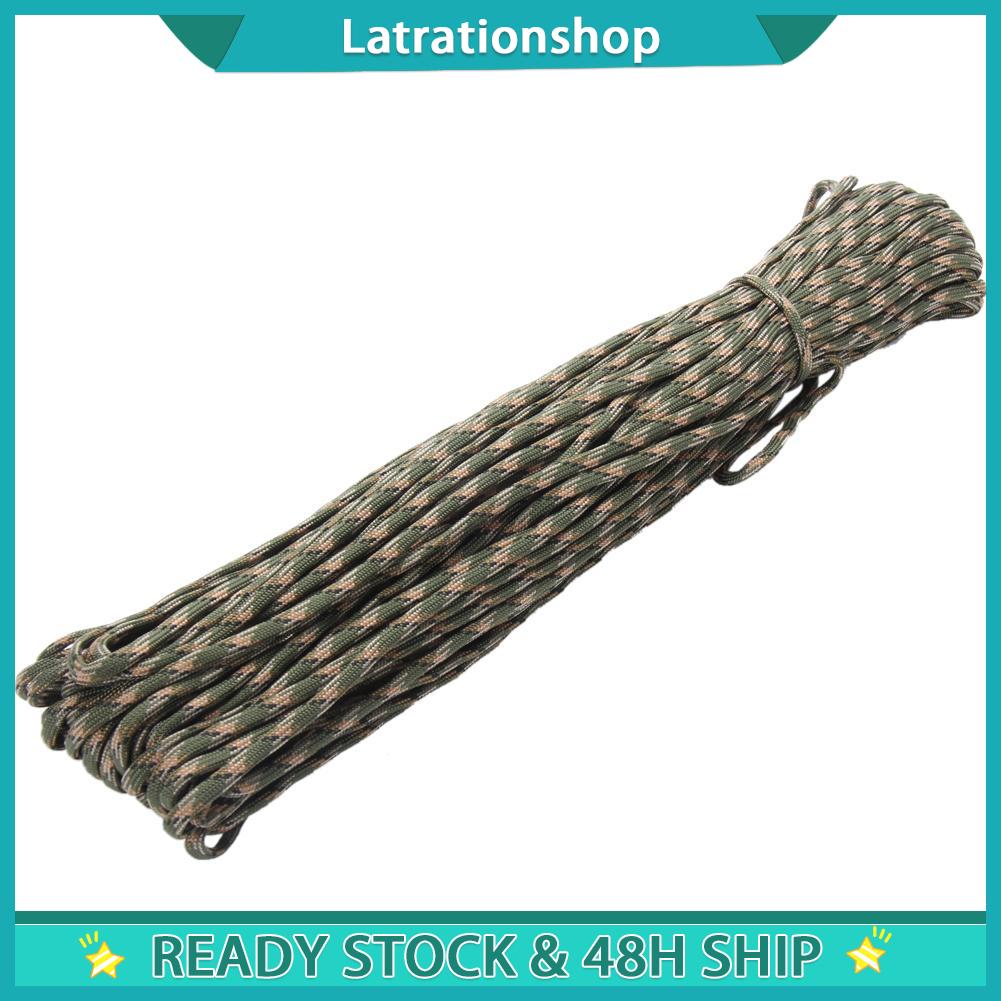 {Ready} Paracord 550 สายร่มเชือกผ่อนแรงสเปคมิล 100FT Survival ROPE