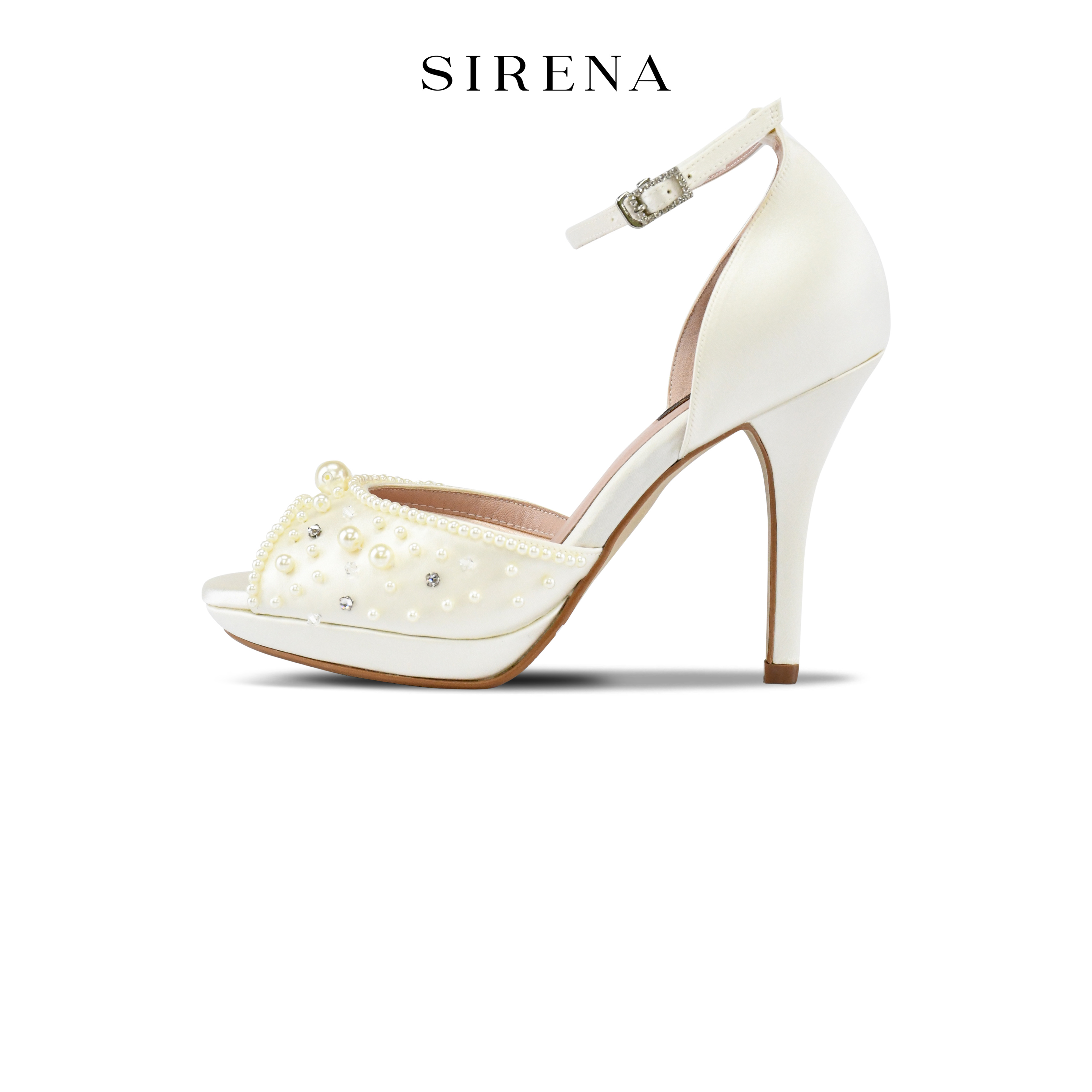 Sirena Bridal Shoes, Open Front, 4 Inch Heel, Giselle Model, Ivory Color. ราคา 5,250 บาท*ส่งฟรี