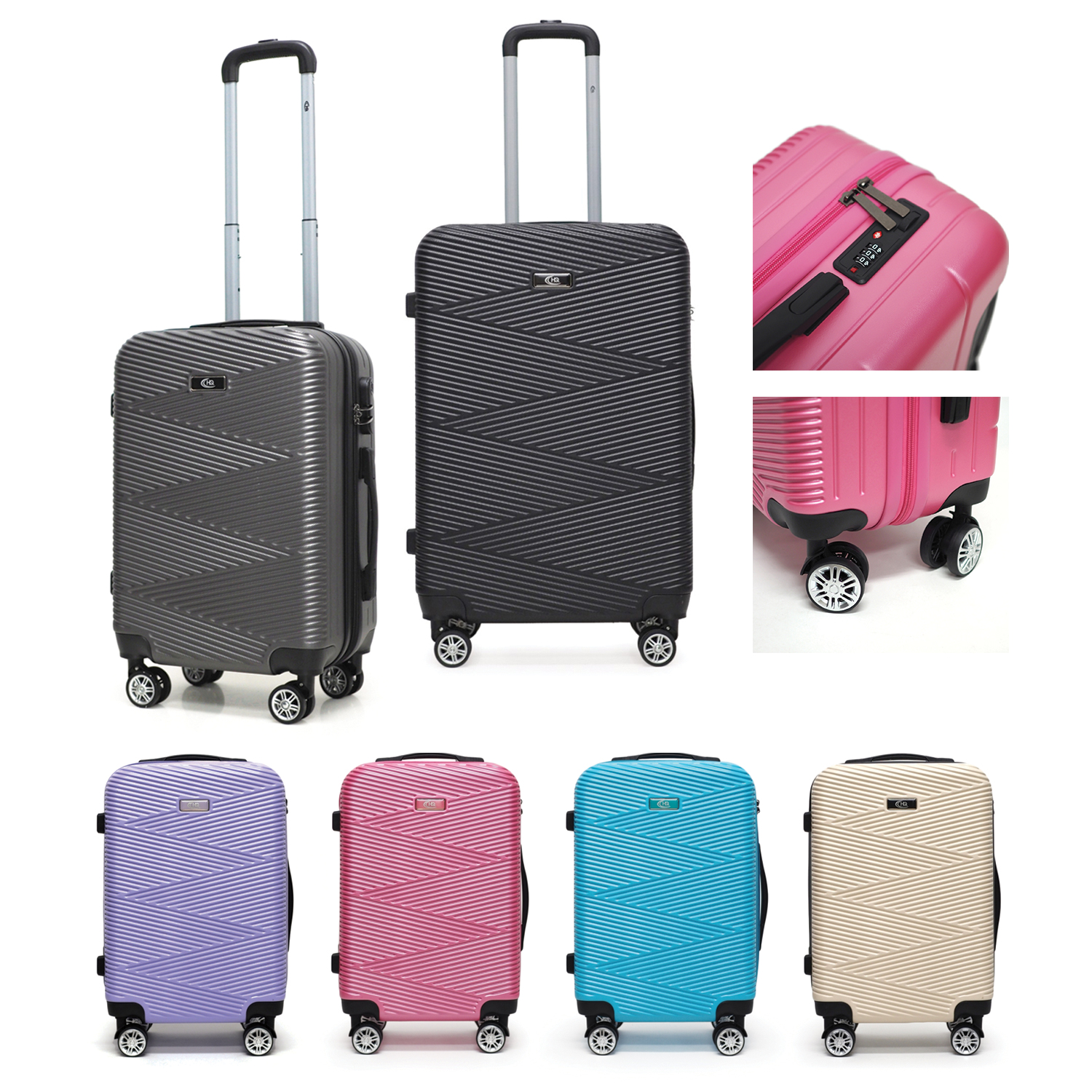 HQ LUGGAGE กระเป๋าเดินทาง ABS 4 ล้อคู่ กุญแจล็อค 3 รหัส รุ่น 8894-11 ราคา 891 บาท*ส่งฟรี