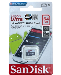 สินค้า SanDisk 64GB MicroSDXC UHS-I Card Ultra Class10 Speed 100MB/s** เมมโมรี่การ์ดแท้ ประกันศูนย์ Synnex