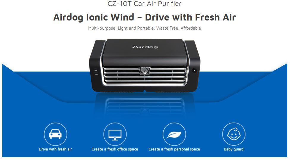 เครื่องกรองอากาศภายในรถยนต์ Airdog Ionic Wind  - Drive with Fresh Air