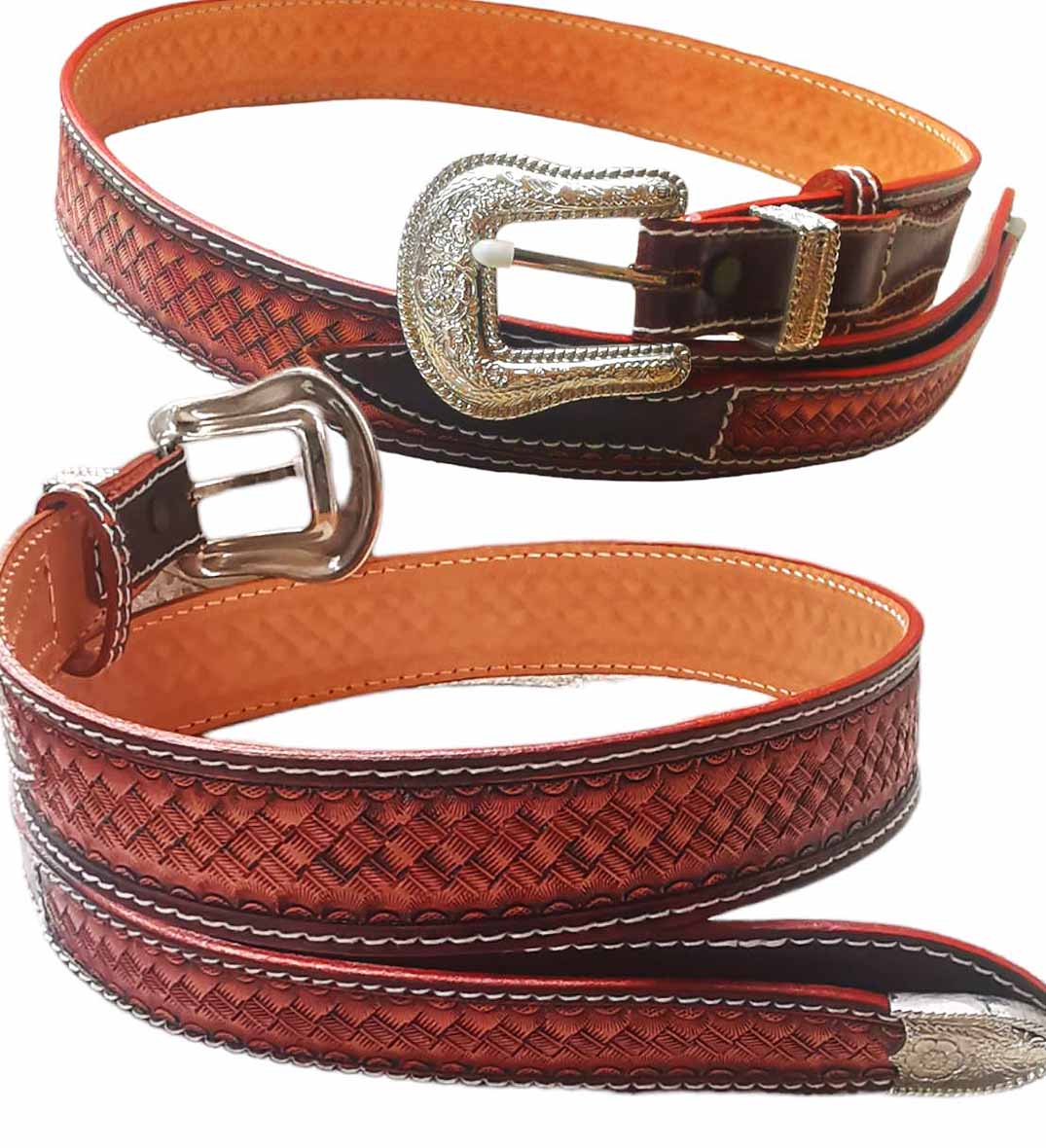 เข็มขัดหนังวัวแท้ เป็นแบบตอกลาย เป็นลายสาน ดุลนูน ราคา 2,500 บาท*ส่งฟรี