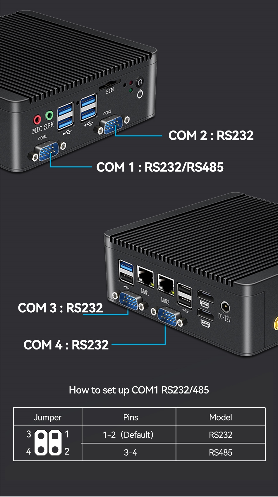 Bebepc Industrial Mini Pc Fanless Celeron J Quad Core N Lan Com Desktop Computer