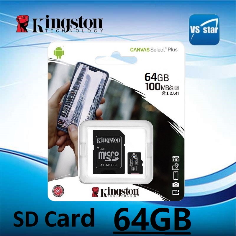 Kingston Micro SD 64GB Class 10 ของแท้ประกันศุนย์ ราคา 299 บาท*ส่งฟรี