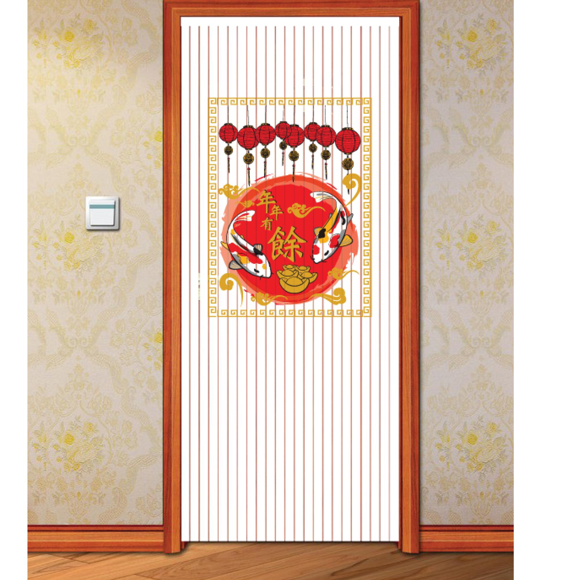 WSP มู่ลี่ประตูพิมพ์ลายครึ่งผืน 80x200 cm.