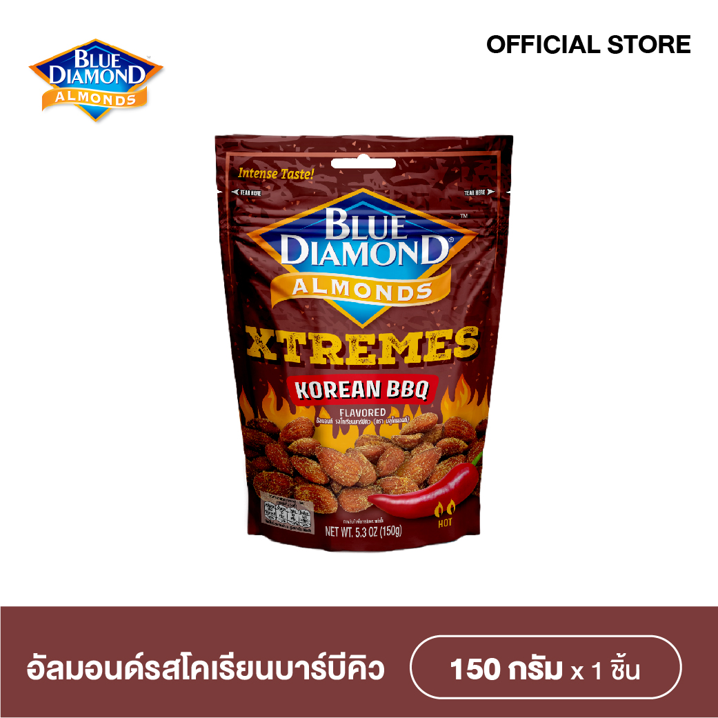 บลูไดมอนด์ อัลมอนด์ โคเรียนบาร์บีคิว 150 ก. Blue Diamond Almonds Korean BBQ Flavored 150g. ราคา 159 บาท*ส่งฟรี