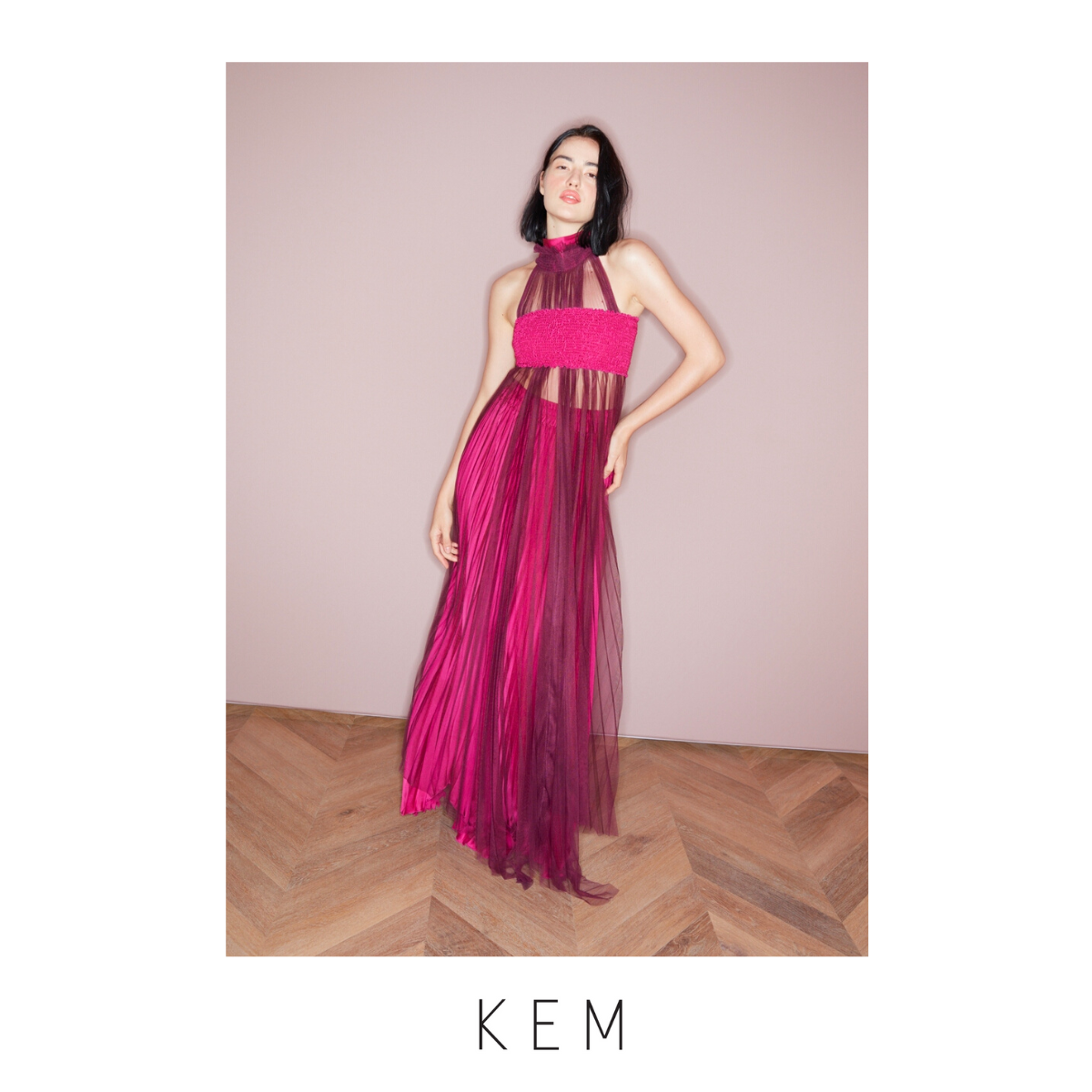 Kemissara Pink outfit bow tulle maxi top & skirt & smock top ราคา 11,400 บาท*ส่งฟรี