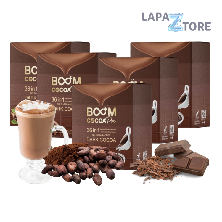 Boom cocoa plus 1 box (boom cocoa plus 1 box contains 10 sachets) ready to ship (amount 5 boxes) ราคา 1,995 บาท*ส่งฟรี