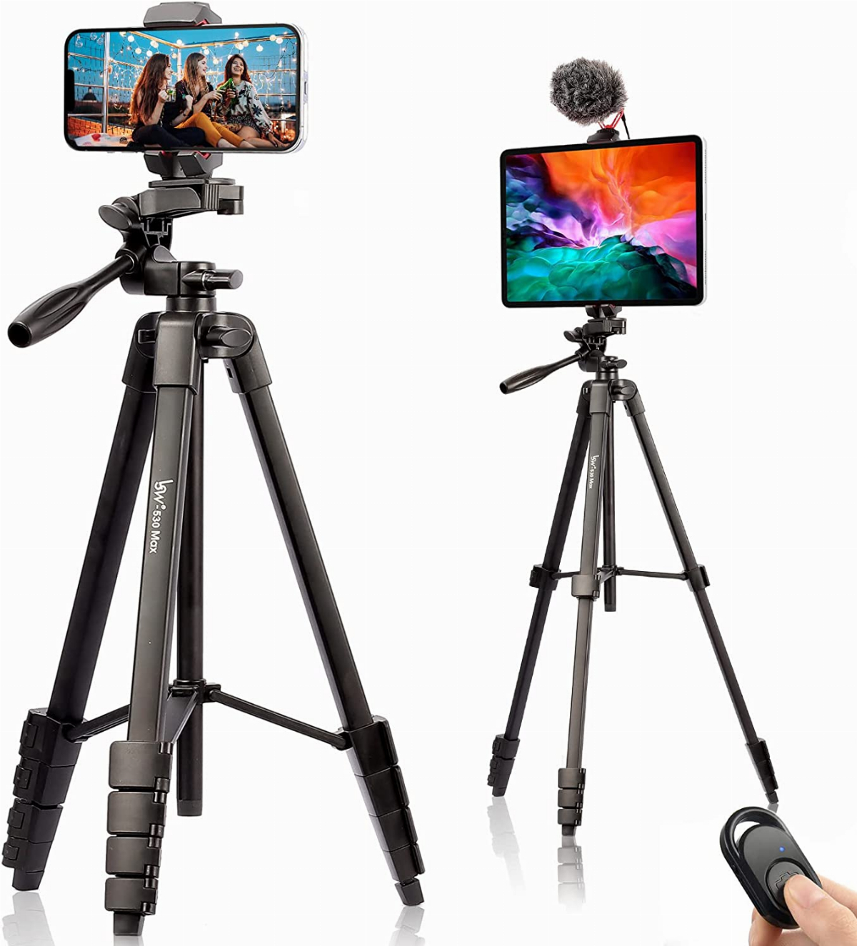 Travel Cell Phone and Tablet Holders T60 Pro Selfie Stick Tripod Texlar 60 Phone Tripod Stand for iPhone and iPad Includes Wireless Remote for Camera Video Recording 