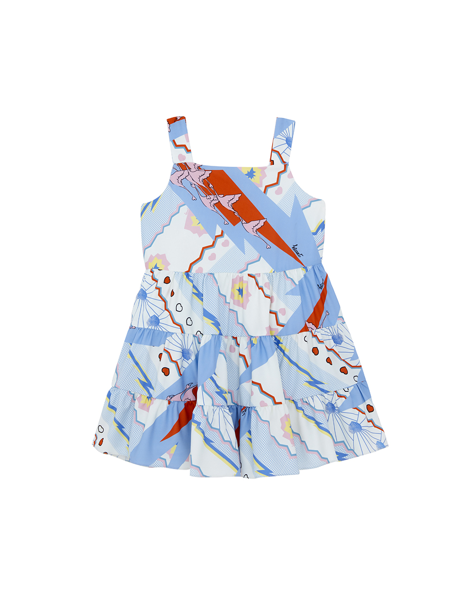 KLOSET Printed Color Dress (KID22-KD008) เดรสชุดเด็กสายเดี่ยว กระโปรงชั้น ผ้าพิมพ์ลาย ราคา 1,825 บาท*ส่งฟรี