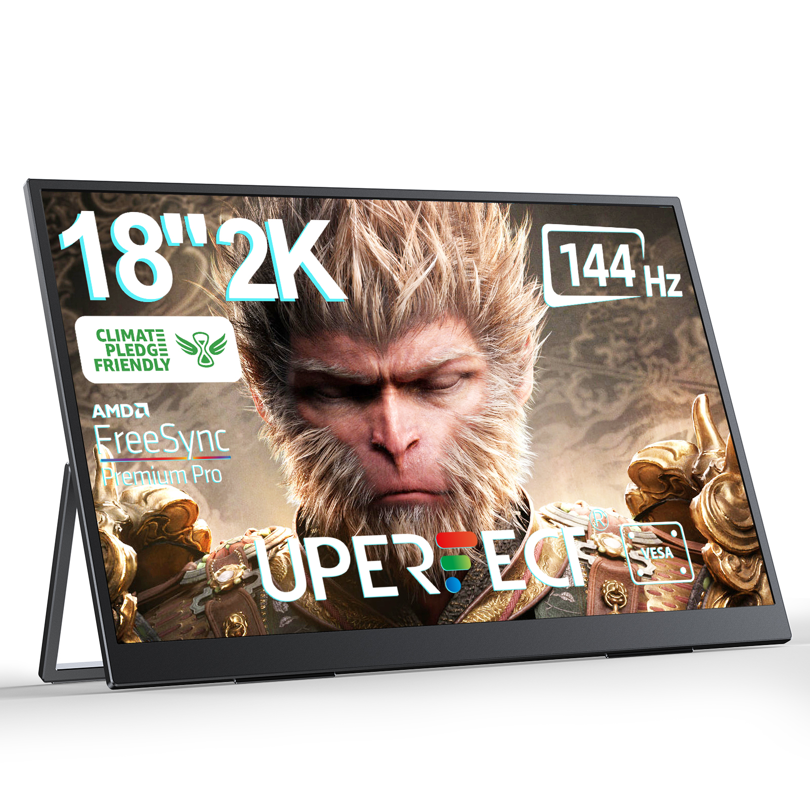 Uperfect【local delivery】 18 inch 2.5K 144Hz portable gaming monitor laptop 2560p × 1600p with stand Ultra Slim & Eye Care travel second monitor for laptop "for Samsung DeX ราคา 6,699 บาท*ส่งฟรี