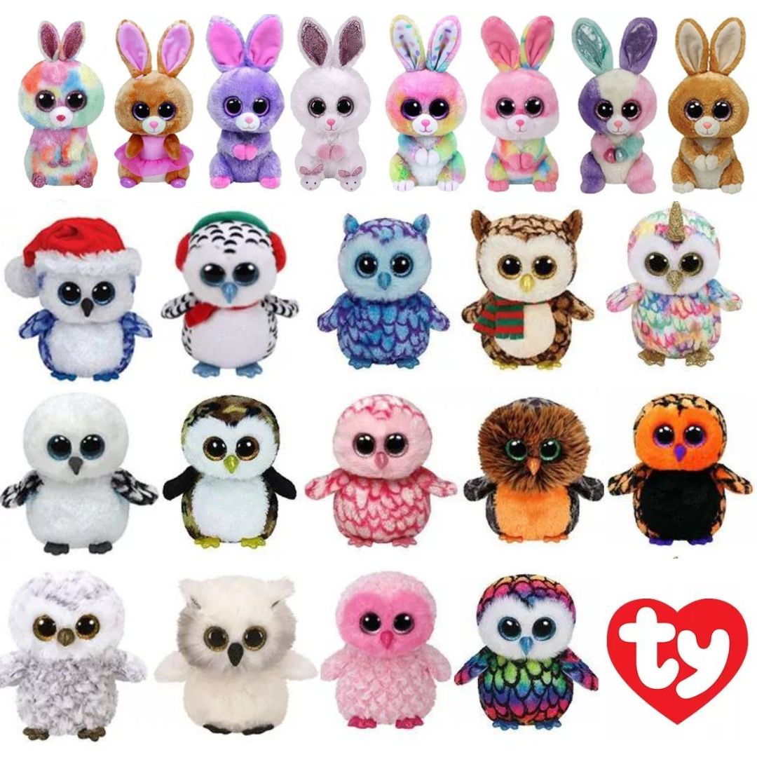 ST 06 - ตุ๊กตา ty ตาโต ขนาด 6 นิ้ว - กระต่าย นกฮูก (ของเล่น ของสะสม แต่งบ้าน แต่งร้าน) ราคา 60 บาท*ส่งฟรี