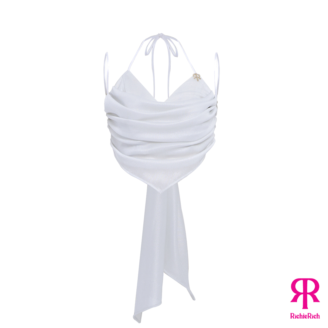 RICHIERICH By TandT - HALTER NECK HANDKERCHIEF CROPPED เสื้อสายเดี่ยวคล้องคอ คอถ่วง ทรงผ้าเช็ดหน้า ราคา 1,043 บาท*ส่งฟรี