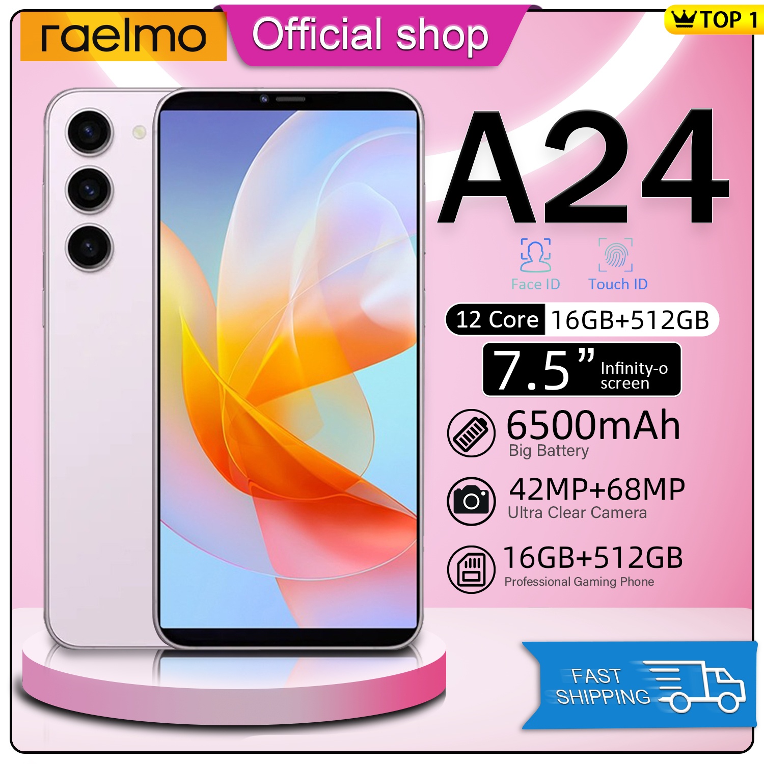 (NEW) HP Raelmo A24 RAM 16GB+ROM 512GB, 120hz, 7.5นิ้ว , 5GLTE, 6500mAh, Bluetooth/Face ID/ปลดล็อคลายนิ้วมือ, โปรโมชั่นราคาถูก, ของแท้ 100% (COD) ราคา  699 บาท*ส่งฟรี