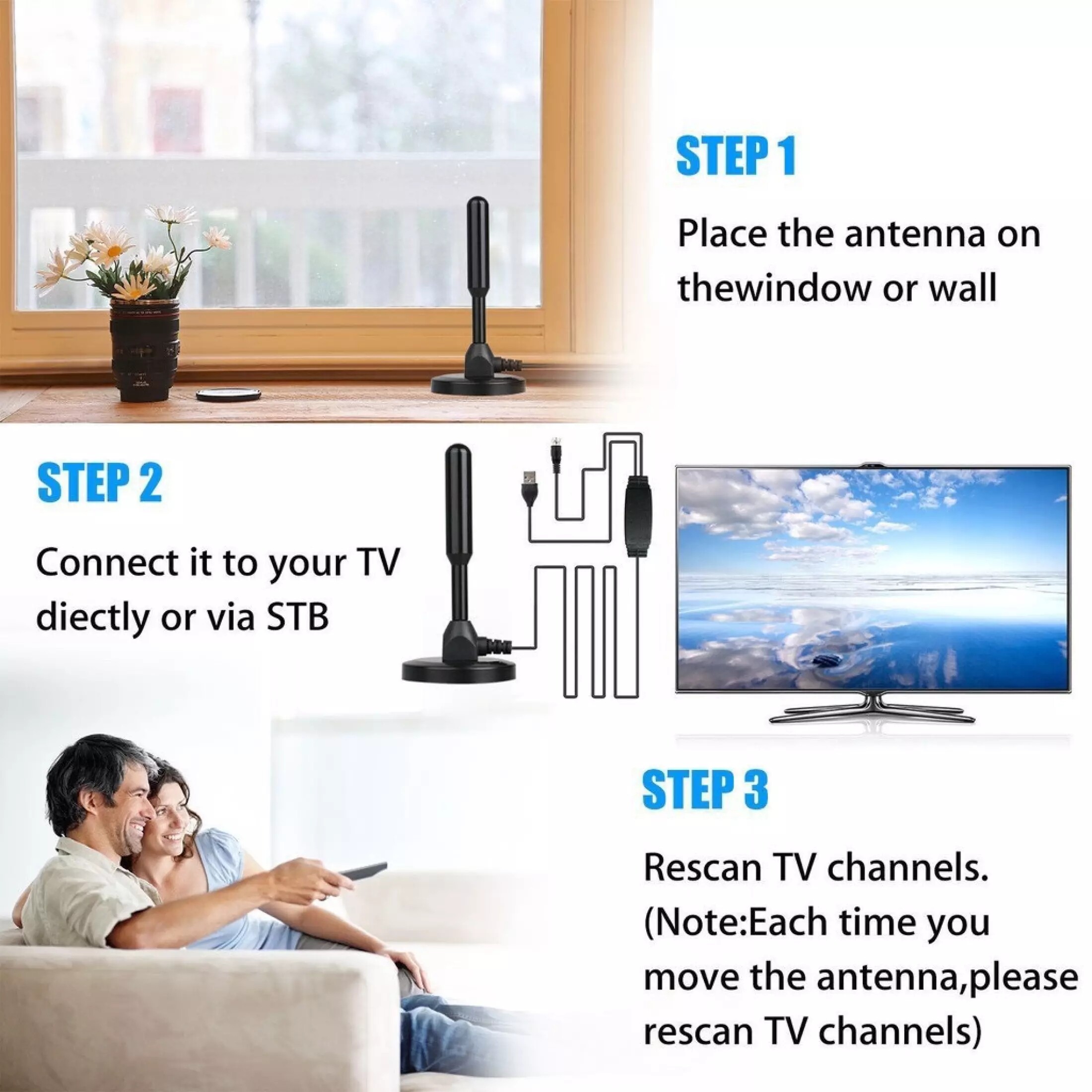 คำอธิบายเพิ่มเติมเกี่ยวกับ เสาอากาศทีวีดิจิตอล เสารับสัญญาณทีวีดิจิตอล ราคาถูกDIGITAL TV ANTENNA รุ่น DVB-T2
