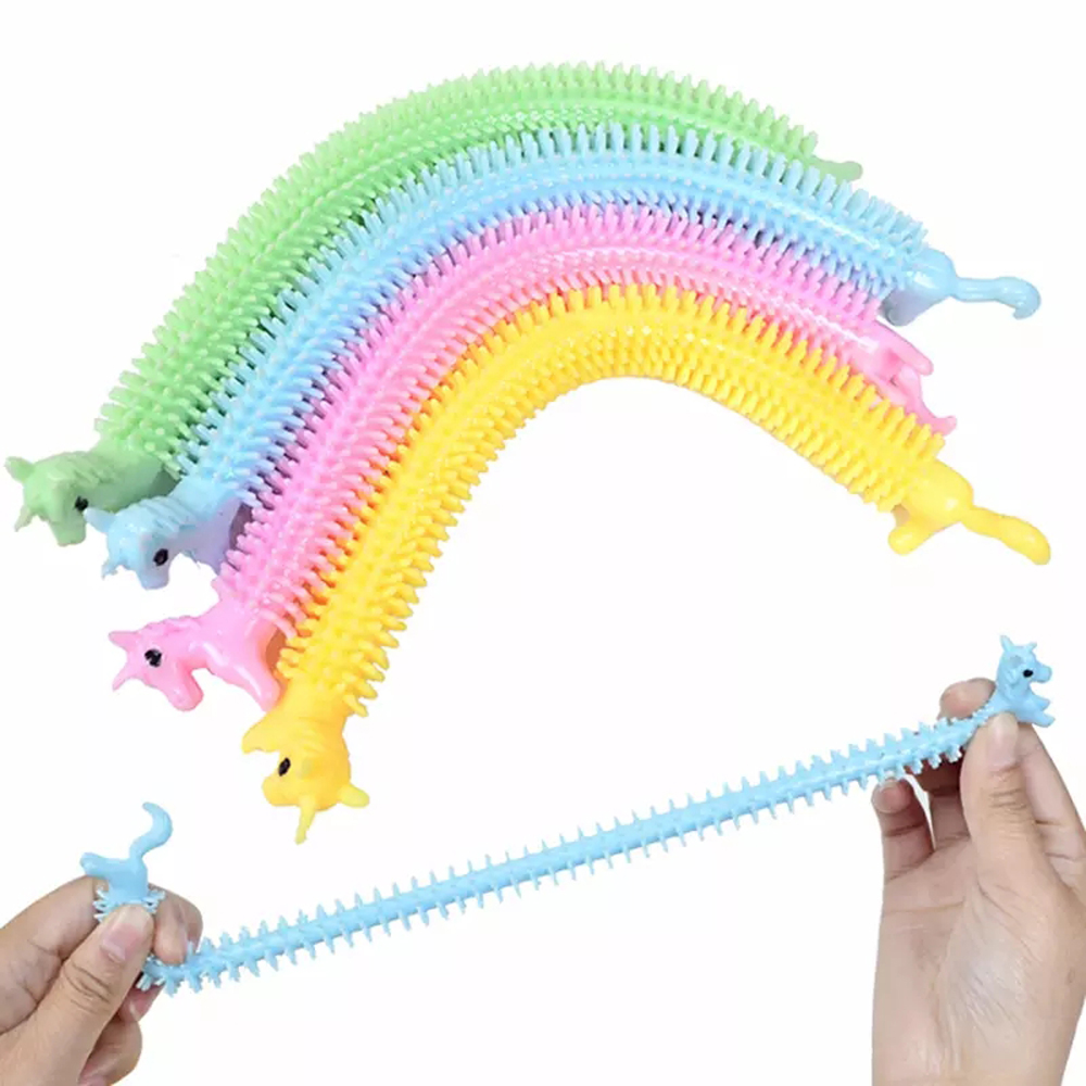 KENNEDY 2/3/5/10 Pcs สีสุ่มออทิสติกระบายความดันของเล่นหนอนก๋วยเตี๋ยว Anti ความเครียดของเล่น TPR เชือกยืด String