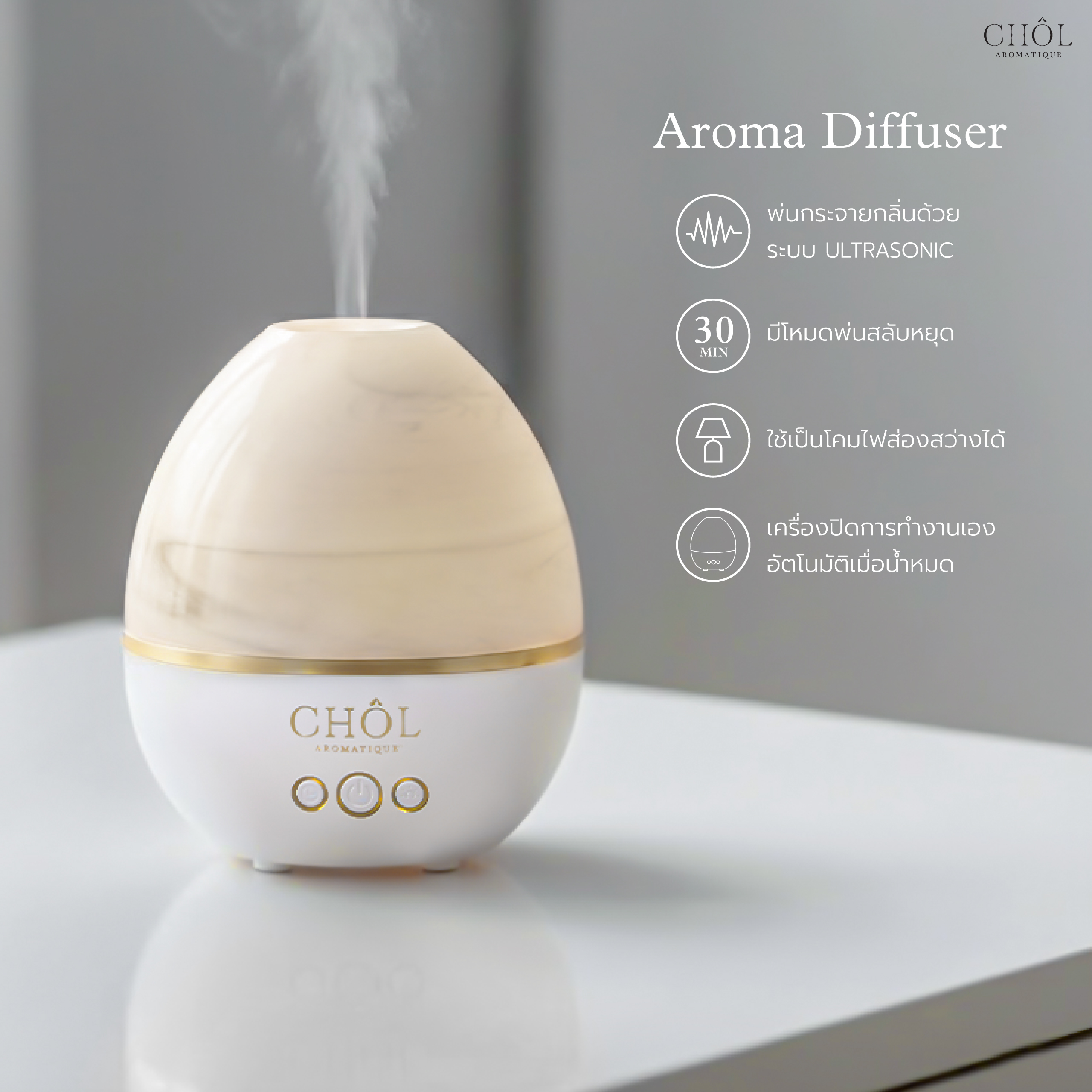 Electric Diffuser Black & White Marble Aroma Diffuser ราคา 2,990 บาท*ส่งฟรี