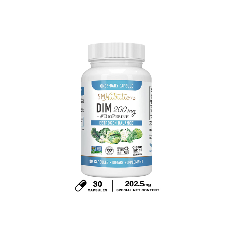 DIM 0007 oz Plus BioPerine Estrogen chuyển hóa và cân bằng cho thời kỳ mãn kinh Thể hình PCOS & Mụn
