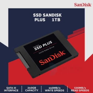 สินค้า 【ร้านค้าในพื้นที่】SanDisk SSD PLUS 3D NAND 2.5\" SATA Solid State Drive Max. 560MB/s ((120G/240G/480G/960G) เหมาะสำหรับโน๊ตบุ๊คและเดสก์ท็อป รับประกัน 3 ปี