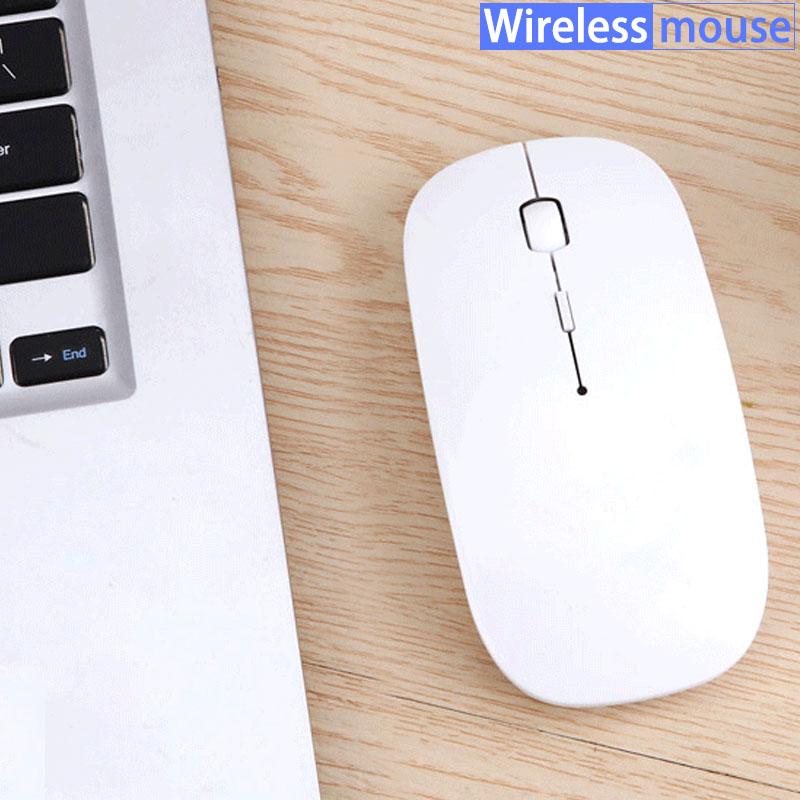【มีของพร้อมส่ง】M1 (มีแบตในตัว) (ปุ่มเงียบ) (มีปุ่มปรับความไวเมาส์ DPI 1000-1600) Rechargeable Wireless Gaming Mouse Portable Ultra-thin Slim 2.4GHz Silent Click Mute Durable Comfortable Ergonomic Mouse for Laptop Desktop PC Macbook