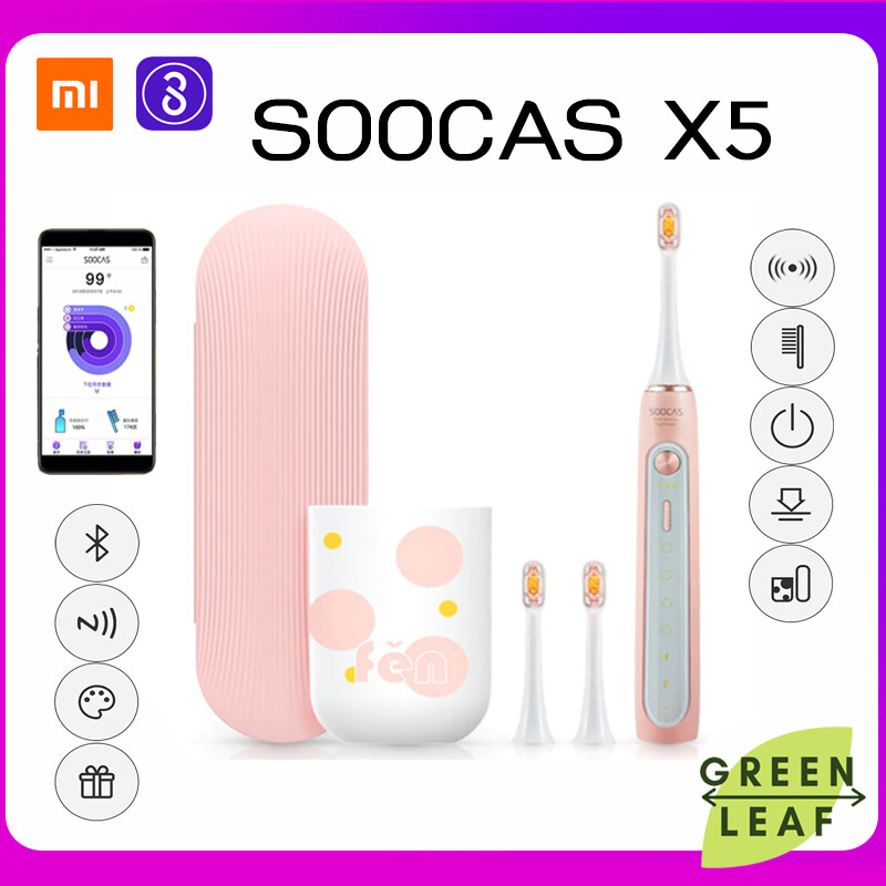  สุโขทัย SOOCAS X5 แปรงสีฟันไฟฟ้า Electric Toothbrush Ultrasonic Toothbrush for Xiaomi Mijia Upgraded Adult Rechargeable 12 Clean Modes With Brush heads ชาร์จไฟแบบไร้สาย กันน้ำ รองรับการควบคุมด้วย APP