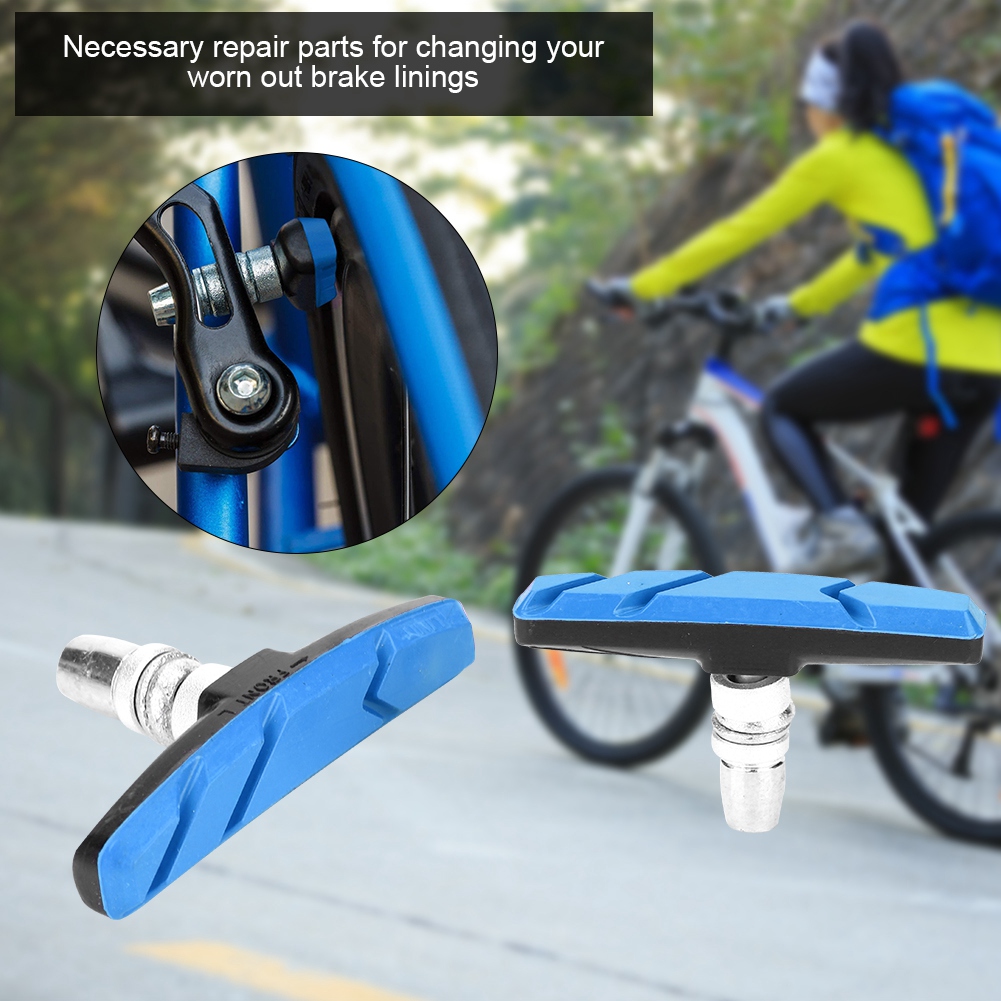 ภาพประกอบของ 【ราคาถูก】1 Brake Pads คู่จักรยานขี่จักรยานเสือภูเขาผู้ถือเบรคแผ่นรองเท้าบล็อกยาง