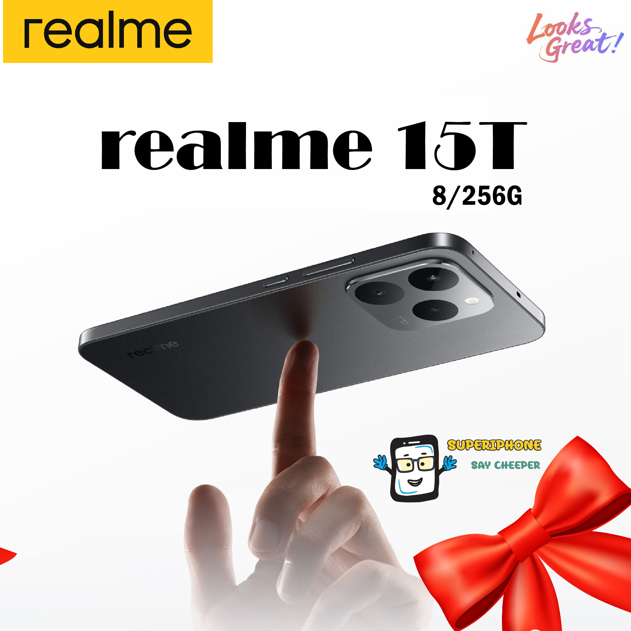 Realme 15t 5g (8/256Gb) 6.57-Inch Amoled Screen, 50Mp Camera ราคา 10,229 บาท*ส่งฟรี