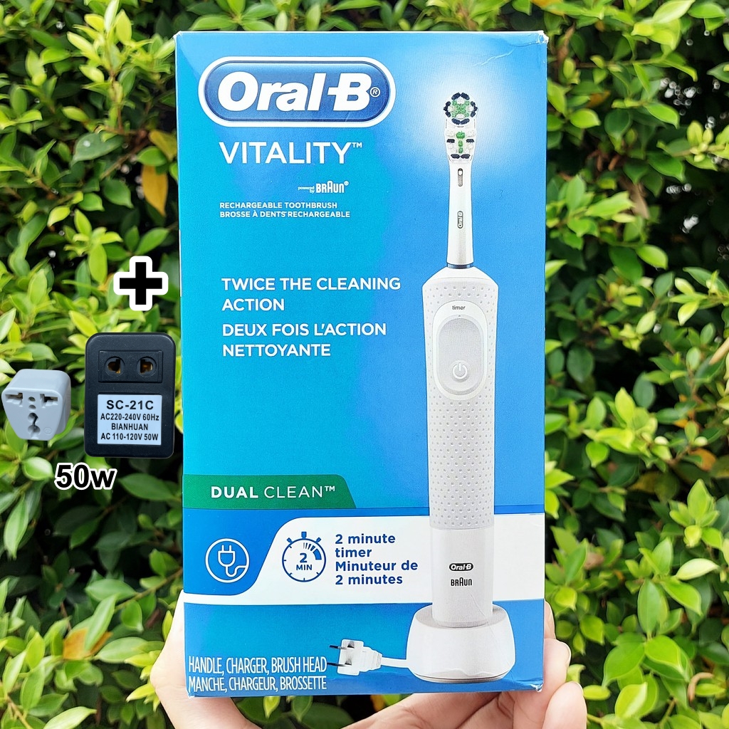 ออรัลบี แปรงสีฟันไฟฟ้า Vitality Dual Clean Rechargeable Battery Electric Toothbrush (Oral-B®) แถมอะแดปเตอร์ ราคา 1,598 บาท*ส่งฟรี