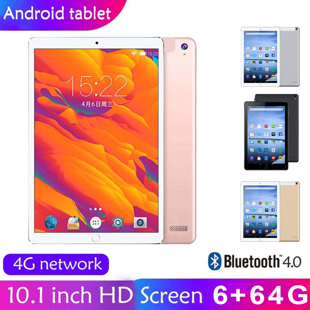 Tablet PC แท็บเล็ตพีซีขนาด 10.1 นิ้ว 6 + 64 GB แท็บเล็ตโทรศัพท์ Dual SIM 3G WIFI Andriod 9.0 10 Core ROM แท็บเล็ตโทรศัพท์ GPS สำหรับเด็ก