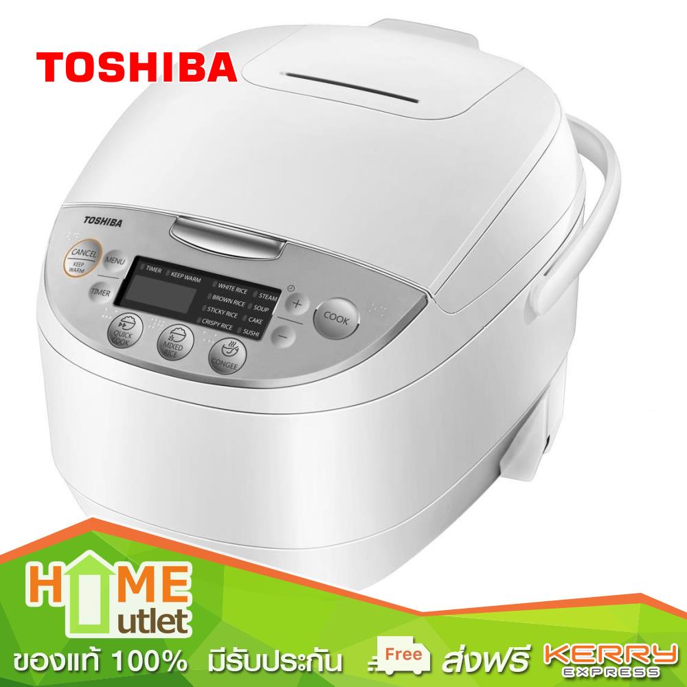 TOSHIBA หม้อหุงข้าวดิจิตอล 1.8 ลิตร เคลือบสารกันติด สีขาว รุ่น RC-T18DR1