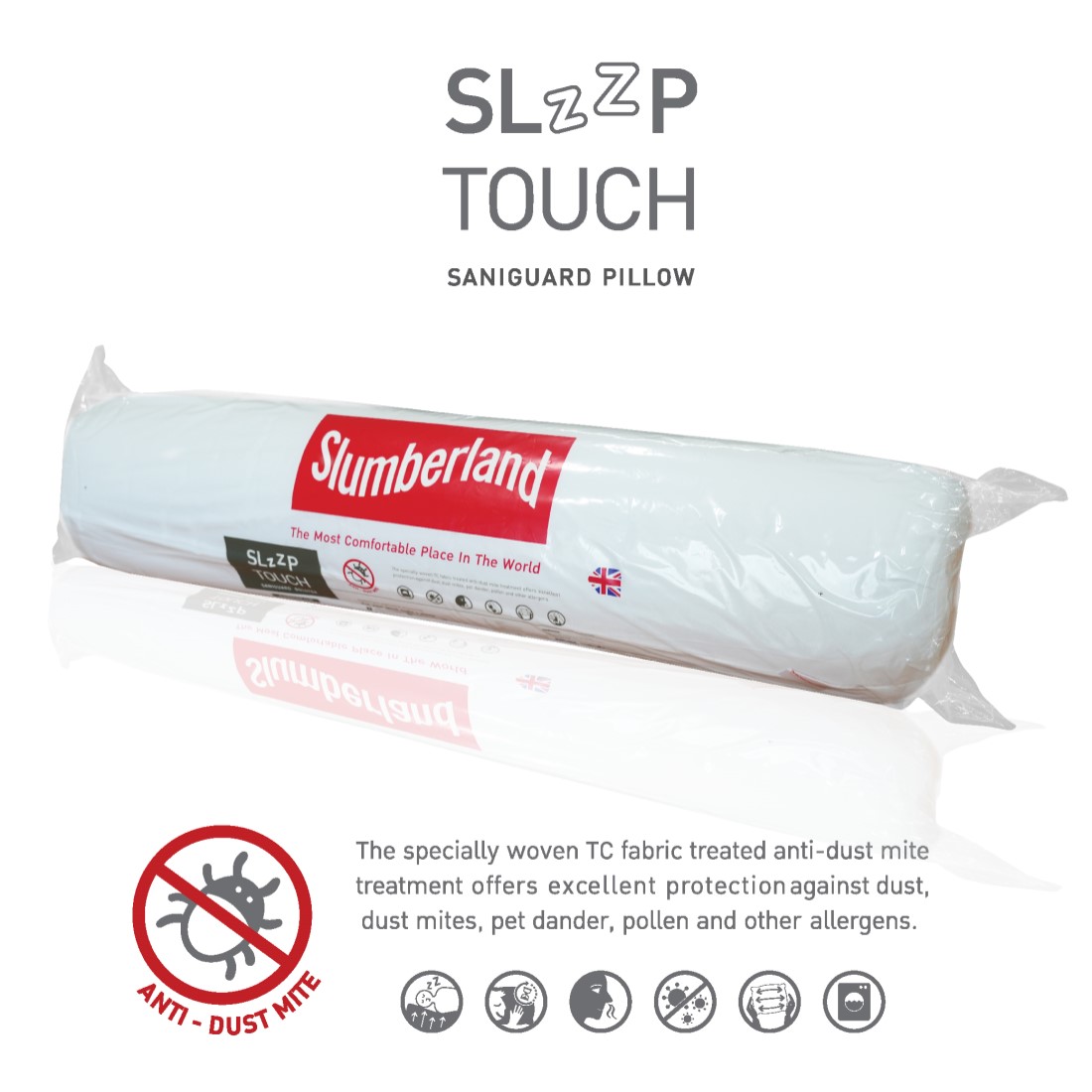 Slumberland SlzzpTouch Bolster หมอนข้างใยสังเคราะห์ (106BTO) ราคา 529 บาท*ส่งฟรี