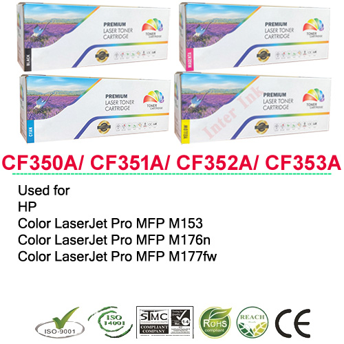 Hp Color Laserjet Pro Mfp M153/ M176N/ M177Fw (130A) Toner Cartridge, Black/ Blue/ Yellow/ Red, Compatible ราคา 900 บาท*ส่งฟรี