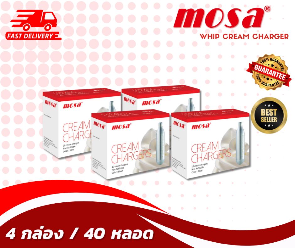 Mosa quick whip cream 4 boxes (40 tubes) ราคา 410 บาท*ส่งฟรี