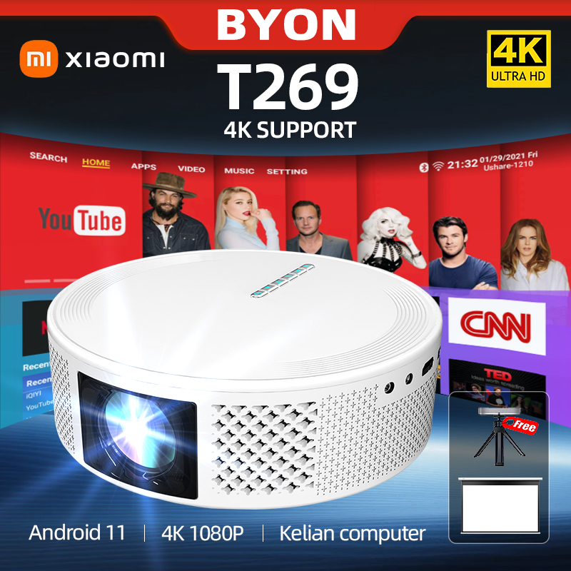 Xiaomi T269 projector 4K โปรเจคเตอร์ โปรเจ็กเตอร์คุณภาพสูง 1080P โฮมโปรเจคเตอร์ รองรับการเชื่อมต่อ HDMI/USB รองรับ wifi bluetooth ในตัว แอปพลิเคชันที่สร้างขึ้น -ใน Netflix YouTube รับประกัน 1ปี ราคา 3,250 บาท*ส่งฟรี