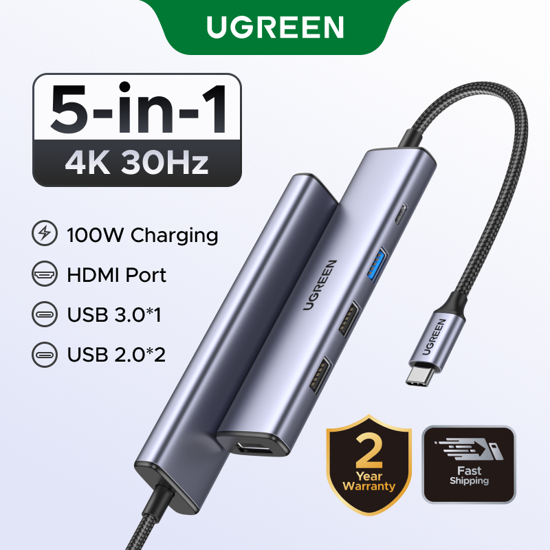 Ugreen 5 in 1 USB C Hub 4K HDMI 100W Pd for MacBook Air M3 Samsung S24 Ultra Model: 15495
