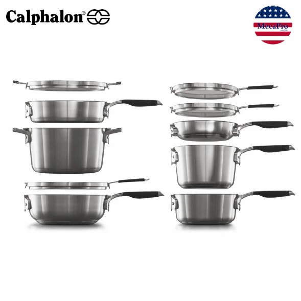 Select by Calphalon® Space Saving Stainless Steel, 10-Piece Cookware Set คาลฟาลอน ชุดเครื่องครัว 10 ชิ้น ราคา 31,985 บาท*ส่งฟรี