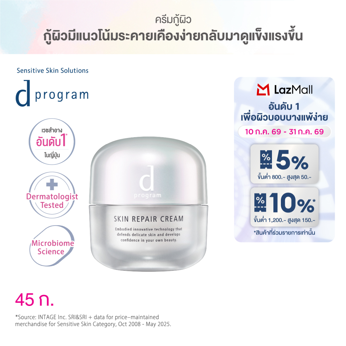 d program Skin Repair Cream 45g ราคา 1,390 บาท*ส่งฟรี
