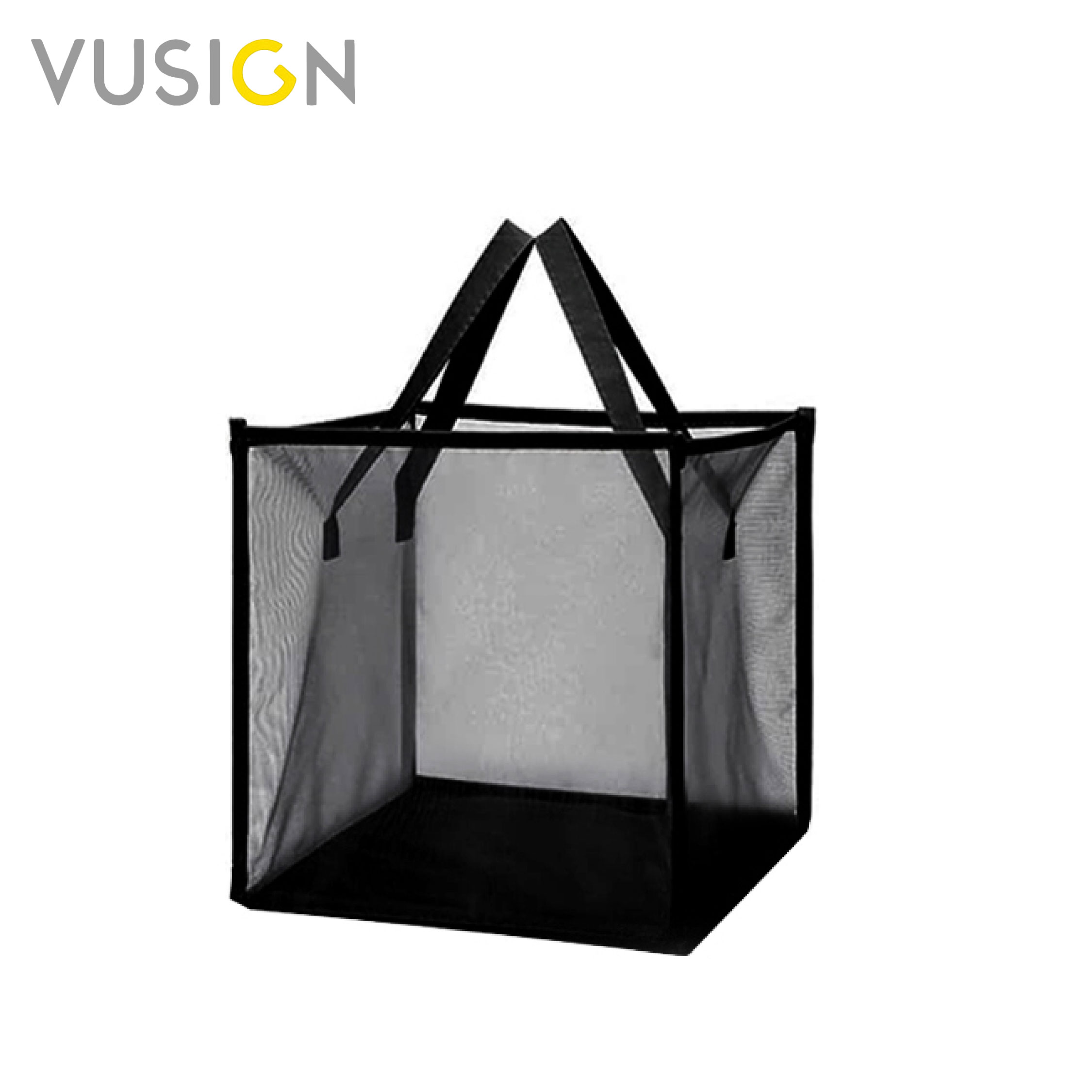 Vusign ตะกร้าซักผ้า ตะกร้าผ้าตาข่าย ตะกร้าพับได้ มีหูหิ้ว จุของได้เยอะ สะดวก ใช้งานง่าย รับน้ำหนักได้เยอะ Folding Mesh ราคา 119 บาท*ส่งฟรี