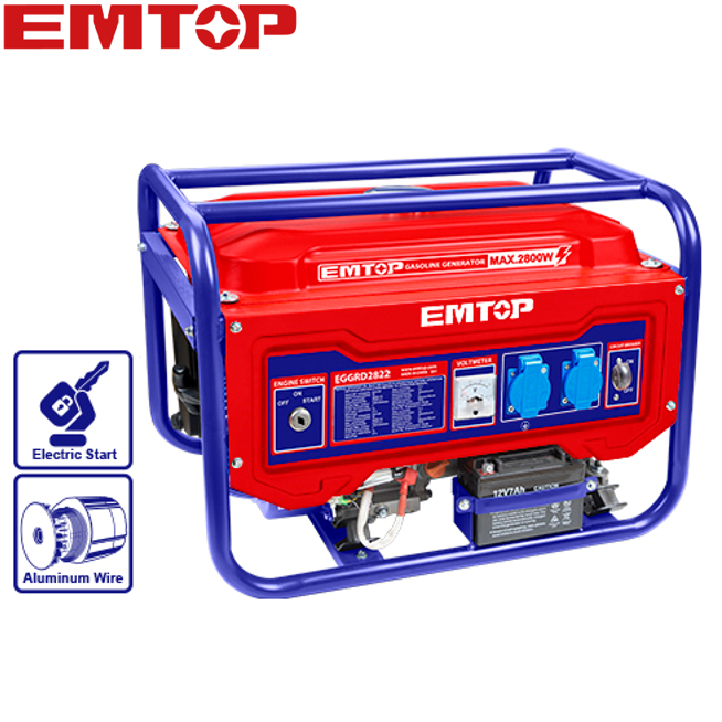 EMTOP เครื่องปั่นไฟฟ้าเบนซิน เครื่องยนต์ 4 จังหวะ รุ่น EGGRD2822 ( Gasoline generator ) เจ้าอันดับ1 ราคา 11,150 บาท*ส่งฟรี