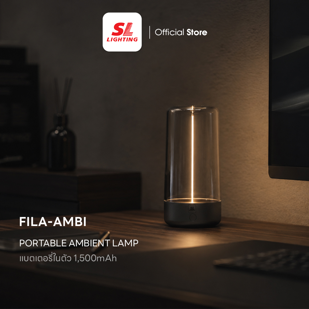 Sl Lighting | Fila Ambi Rechargeable Led Table Lamp, Model Fila-Ambi-27K, Warm White Light 2700K Touch Dim Ip54 ราคา 800 บาท*ส่งฟรี