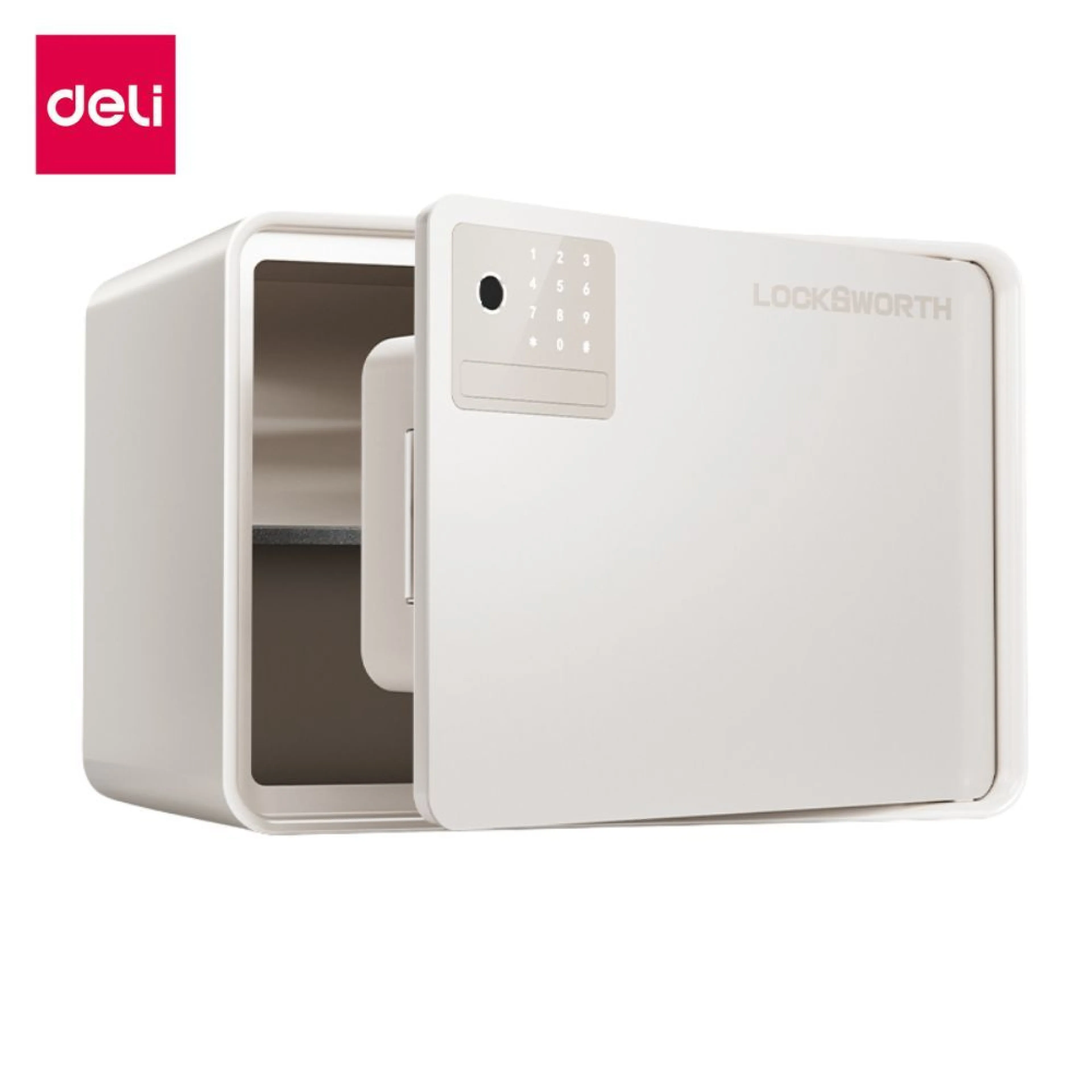Deli Safes, Security Safes, Fingerprint Scanning System and Code Lock Automatic Door, Compact Size, Easy to Use, Safe Box