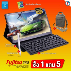 สินค้า วินโดวส์แท็บเล็ต 2 in 1 Fujitsu Arrows Tab Q738/SE Intel Core i5 GEN 7 - RAM 4 GB SSD 128 GB จอ 13.3\" FullHD IPS ใส่ SIM ไม่ได้ แถม CASE + PEN + USB คีย์บอร์ด + BAG USED laptop window tablet 2023  By Totalsolution