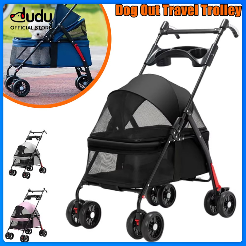Dudu Pet Foldable Pet Stroller for Small Dogs and Cats (Puppy/Kitten/Small Breed Dog) Lightweight, Easy to Carry, Suitable for Outdoor Use. ราคา 1,978 บาท*ส่งฟรี