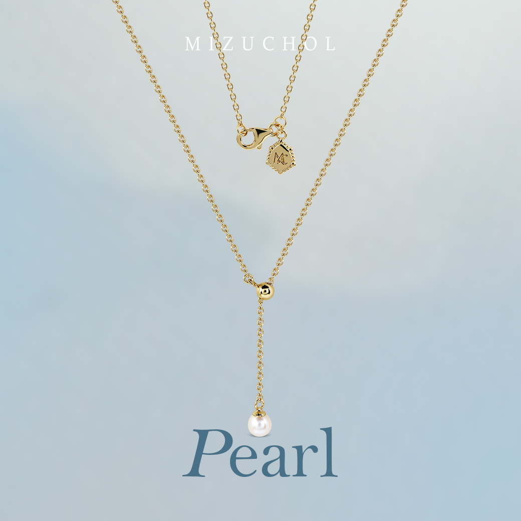 Mizuchol Genuine Silver Necklace Plated with Real Gold Decorated with Real Pearls (Adjustable Pull Cord) Cloud Drop Layer Pearl Necklace ราคา 2,890 บาท*ส่งฟรี